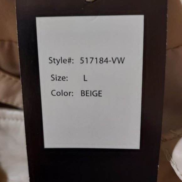 LAURA LANE BEIGE FAUX LEATHER ZIP JACKET WITH ZIP FRONT POCKETS SIZE L NWT - Picture 13 of 13